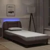 vidaXL Bettgestell mit LED ohne Matratze "Hvar" Braun Produktbild-Vorschau 2