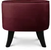 MG Design Ovaler Samt-Hocker 42 x 52 cm in Burgunderrot mit Produktbild-Vorschau 4