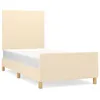 vidaXL Bettgestell mit Kopfteil Creme 100x200 cm Stoff -  Produktbild-Vorschau 3