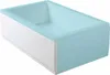 A bathtub with a white front and a light blue rim and interior. Produktbild-Vorschau