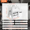 A stainless steel meat grinder with dimensions and product specifications overlaid. Náhľad obrázku produktu