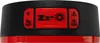 A close-up of a black and red alarm clock with a digital display. Voir les images du produit