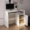 Moderner weißer Computertisch im Loft-Stil mit Produktbild-Vorschau 4