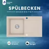 VBChome Granitspüle 76 x 44 cm Beige mit flexibler Armatur Produktbild-Vorschau 4