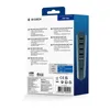 The back of a product box for a USB hub, showing product descriptions and specifications in multiple languages. Náhled obrázku produktu