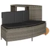 vidaXL Whirlpool-Umrandung Grau Poly Rattan und Massivholz Produktbild-Vorschau 5