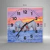 Wanduhr - Quadrat - Glasuhr - Bären Winter Schnee Familie - Produktbild-Vorschau 3