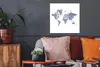 MuchoWow® Poster Weltkarte - Delfter Blau - weiß 50x50 cm - Produktbild-Vorschau 2