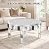 Vrygle table basse ronde argent Ø80 cm, table miroir verre Voir les images du produit 5