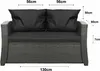 Cuscini per divano da giardino - Nero| Seduta 130x60x7, Anteprima dell’immagine prodotto 2