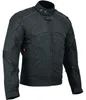 Herren-Motorradjacke in Schwarz, Seitenansicht. Hergestellt aus Polyestergewebe, mit 3 Taschen (darunter 2 Fronttaschen) und winddichtem, herausnehmbarem Innenfutter mit einer Innentasche. Zusätzlich ausgestattet mit zahlreichen Protektoren. Produktbild-Vorschau