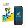 A product package for screen protectors and a smartphone with a screen protector applied. Produktbild-Vorschau