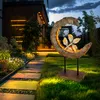 LED Solarleuchte, Holz Optik, Mondsichel Design, H 52 cm Produktbild-Vorschau 2