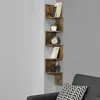 A corner shelf unit with books, a plant, and an alarm clock. Náhľad obrázku produktu