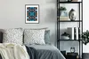 MuchoWow® MuchoWow® Gerahmtes Poster Blumen - Blau - Weiß - Produktbild-Vorschau 2