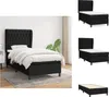 vidaXL Boxspringbett mit Matratze Schwarz 100x200 cm Stoff Produktbild-Vorschau 1