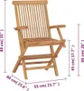 vidaXL Gartenstühle 2 Stk. Klappbar Massivholz Teak Produktbild-Vorschau 7