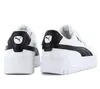 A rear view of two white Puma Cali Dream Leather sneakers with black accents, shown on a white background. Voir les images du produit