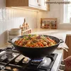 Gusseisen Wok 36 cm mit Gusseisendeckel Kazan 8 L flacher Produktbild-Vorschau 3