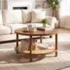 COSTWAY Ronde salontafel, diameter 80 cm, houten salontafel Productafbeelding-voorbeeld 8