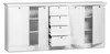 Credenza Landwood 52 colore bianco 4 ante e 4 cassetti Anteprima dell’immagine prodotto 3