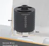 A product shot of a core drill bit with dimensions indicated by lines and text. Produktbild-Vorschau