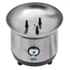 A silver and black electric chocolate fountain is shown against a white background. Voir les images du produit