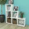 vidaXL Schodisková knižnica 107 cm biela Náhľad obrázku produktu 2