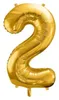 Folienballon Zahl 2 PartyDeco goldfarben 86 cm Produktbild-Vorschau 1