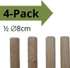 TIMBERMIK 4x Palo Legno Mezzo Tondo ½ Ø8 cm 80 cm Legno Anteprima dell’immagine prodotto 2