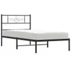 A black metal bed frame with a white mattress on a white background. Náhled obrázku produktu