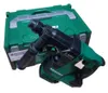 A green and black HIKOKI rotary hammer drill and its green carrying case are shown on a white background. Produktbild-Vorschau