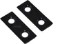 Two black metal plates with two holes each, placed on a white background. Podgląd zdjęcia produktu