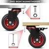 4 Stück Schwerlastrollen mit Bremse Vollgummi Ø100 mm – Produktbild-Vorschau 3