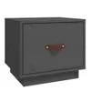 The Living Store Nachttisch Grau 40x34x35 cm Massivholz Produktbild-Vorschau 2