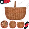 A woven basket is shown against a blueprint-like background with inset close-up views of the basket's construction. Anteprima dell’immagine prodotto