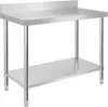 TWOLIIN Edelstahl Arbeitstisch mit Aufkantung 100 x 60 x 85 Produktbild-Vorschau 1