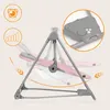 A baby swing with diagrams illustrating its features. Produktbild-Vorschau