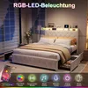 Łóżko tapicerowane INONEFT, 140x200 cm, z oświetleniem LED Podgląd zdjęcia produktu 3