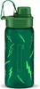 A dark green water bottle with a lightning bolt pattern. Voir les images du produit