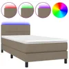Boxspringbett mit Matratze & LED Taupe 100x200 cm Stoff Produktbild-Vorschau 1