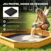 Sweiko Sandkasten mit Dach 4 Sitzbänken Bodenplane für 8 Produktbild-Vorschau 9