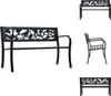 vidaXL Gartenbank 125 cm Schwarz Stahl -  Gartenbänke Produktbild-Vorschau 1
