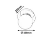 A technical drawing of a round light fixture with dimensions indicated. Anteprima dell’immagine prodotto