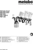 A Metabo logo and product information are displayed alongside an image of several spray guns. Podgląd zdjęcia produktu