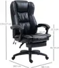 A black office chair with dimensions indicated by white lines and text. Náhľad obrázku produktu