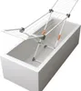 A white drying rack is placed inside a white bathtub. Anteprima dell’immagine prodotto