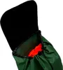 Close-up view of the opening of a green trolley shopping bag with a black flap and an orange interior. Produktbild-Vorschau