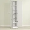 HOMCOM Badezimmerschrank Badschrank hoch schmal mit 2 Türen Produktbild-Vorschau 11