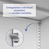 Interior view of a metal cabinet showing shelf support and a feature callout. Produktbild-Vorschau